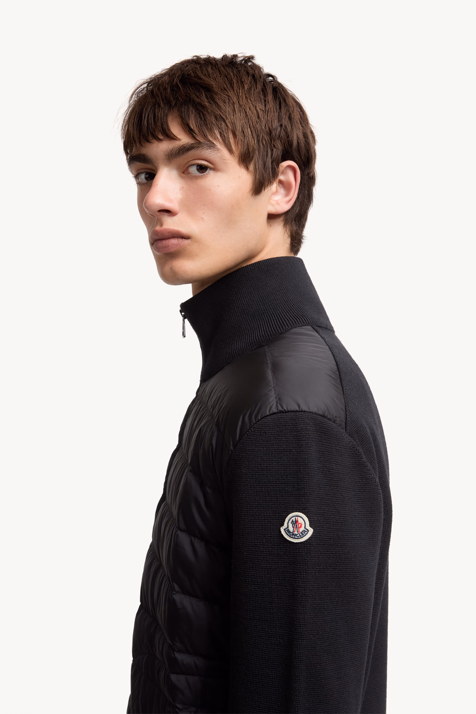 Padded Zip-Up Cardigan Men Black Moncler 4